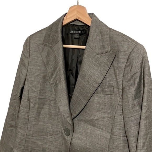 Lafayette 148 Wool Blazer Gray 8 - Picture 2 of 7